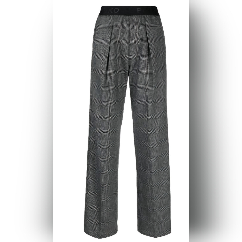 PINKOlogo-waistband checked trousers size 42 IT - US s/m